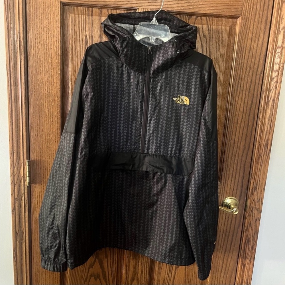 The North Face Black and Yellow Hooded Packable Jacket